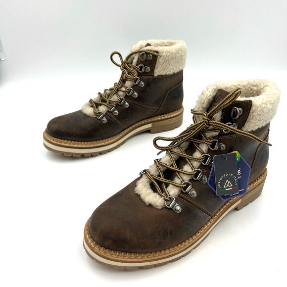 Alpine Design Holly Boots Brown Nubuck Leather Faux Shearling Ankle Booties - Picture 8 of 9
